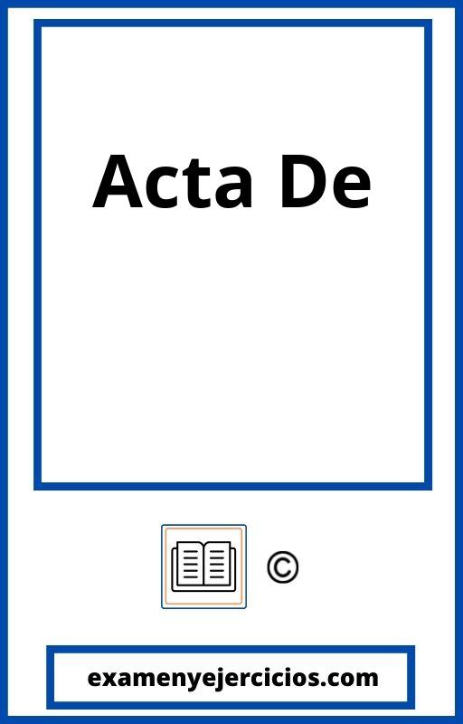 Acta De Evaluacion Primaria