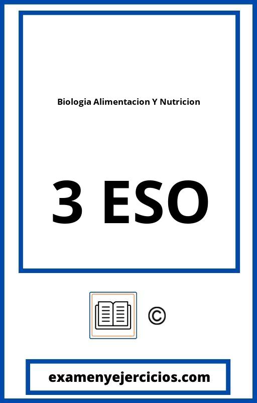 Ejercicios De Biologia 3 Eso Alimentacion Y Nutricion