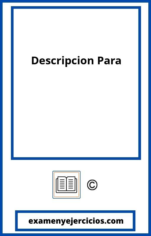 Ejercicios De Descripcion Para Secundaria