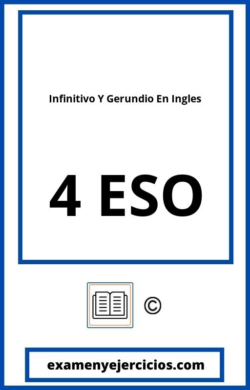 Ejercicios De Infinitivo Y Gerundio En Ingles Resueltos PDF 4 Eso