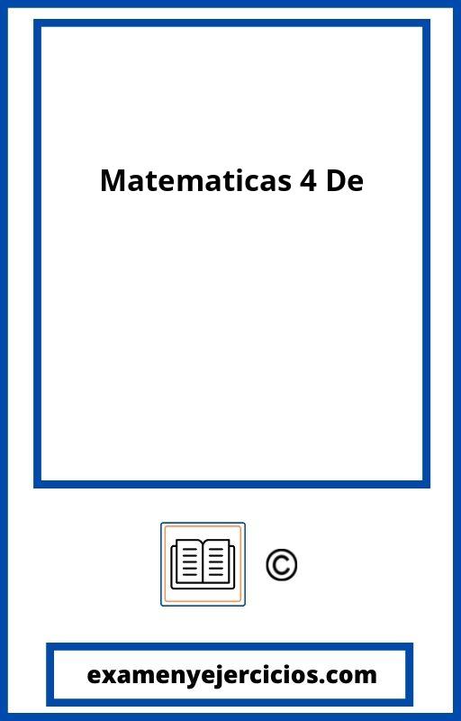 Ejercicios De Matematicas 4 De Primaria