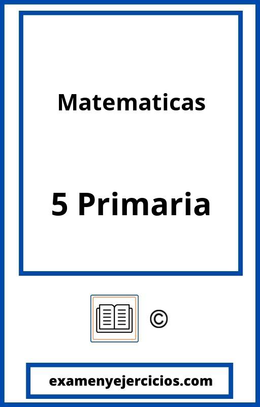 Ejercicios De Matematicas 5 Primaria