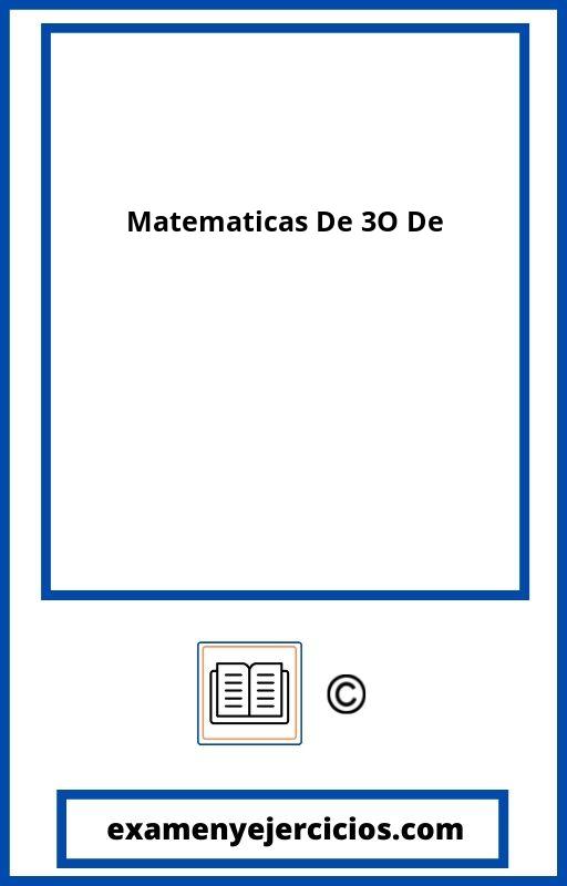 Ejercicios De Matematicas De 3O De Primaria