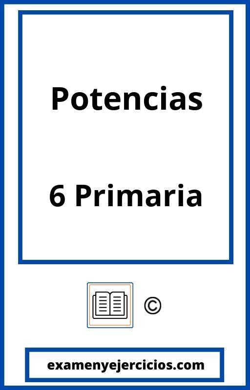 Ejercicios Potencias 6 Primaria