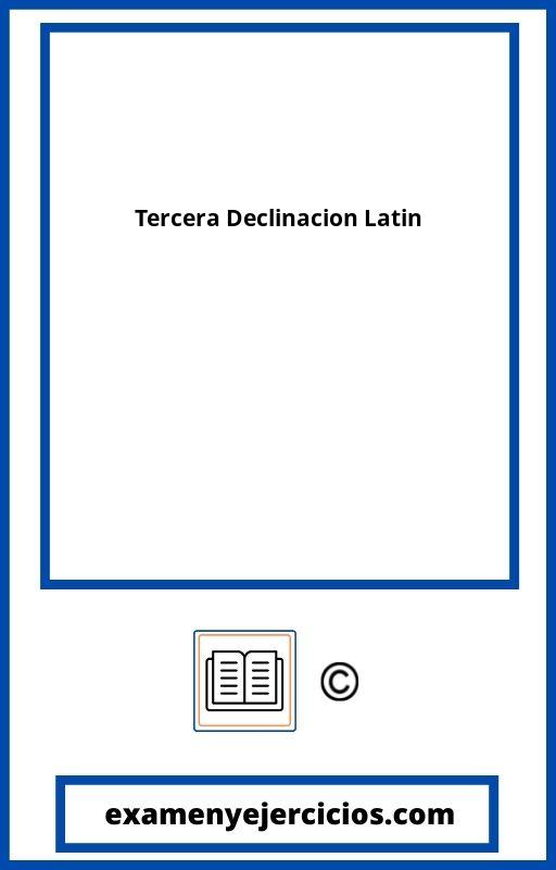 Ejercicios Tercera Declinacion Latin PDF