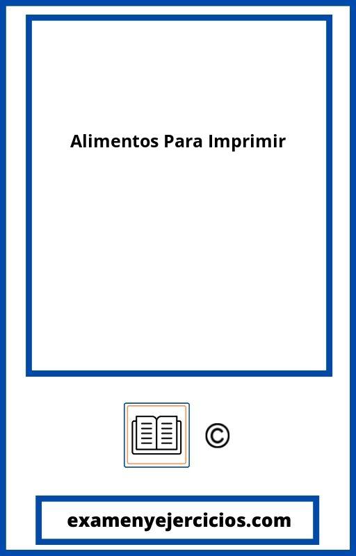 Fichas Alimentos Para Imprimir