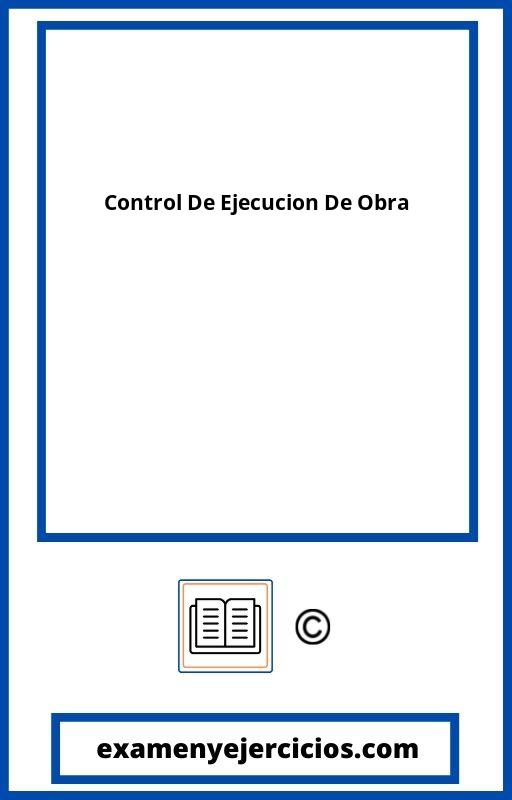 Fichas De Control De Ejecucion De Obra 】 2024 0079