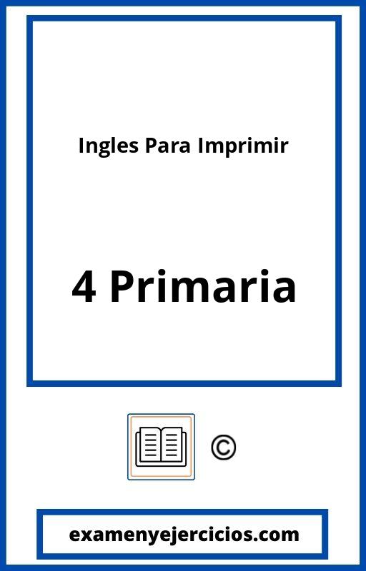 Fichas Ingles 4 Primaria Para Imprimir